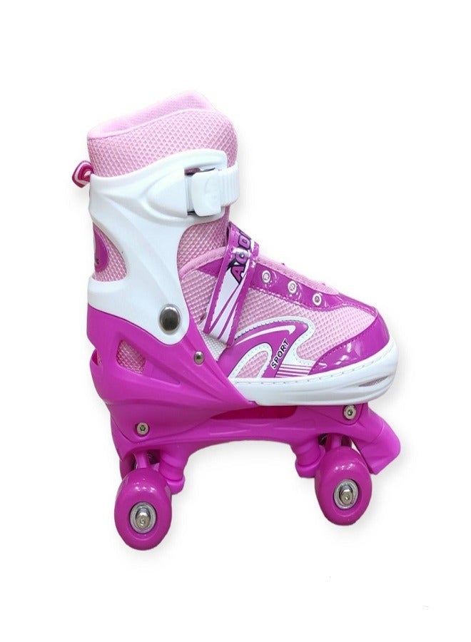 SPORT Skates  shoes 4 Wheel Outdoor Sports 3 Size Medium (35 -38 ) Pink - Image 1